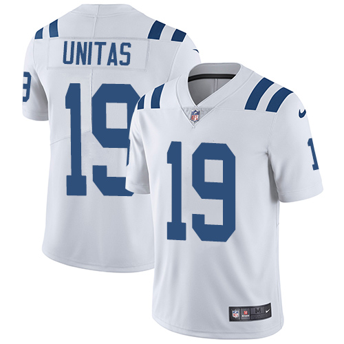 Indianapolis Colts #19 Limited Johnny Unitas White Nike NFL Road Men JerseyVapor Untouchable jerseys->youth nfl jersey->Youth Jersey